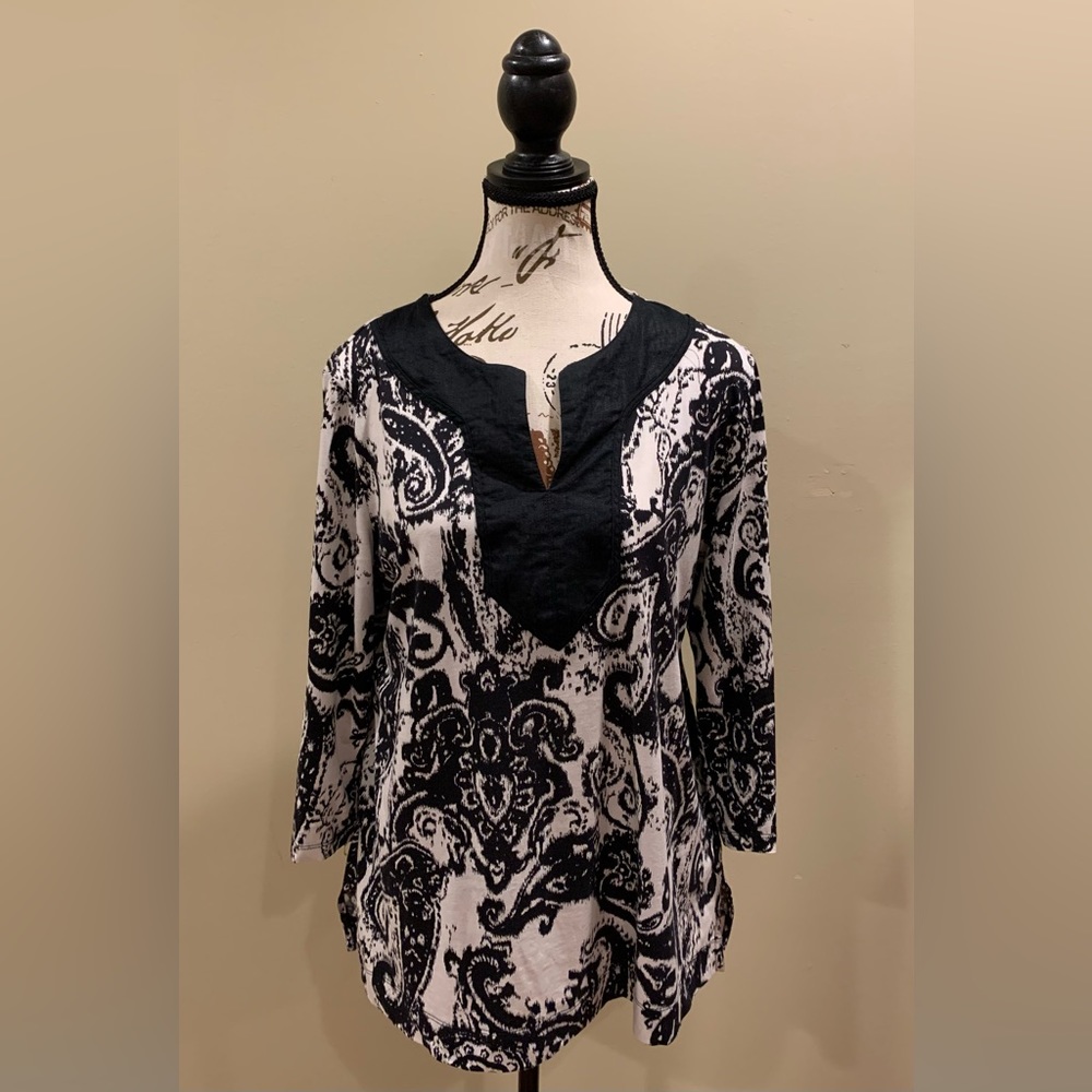 Lauren by Ralph Lauren Tunic, Black and White